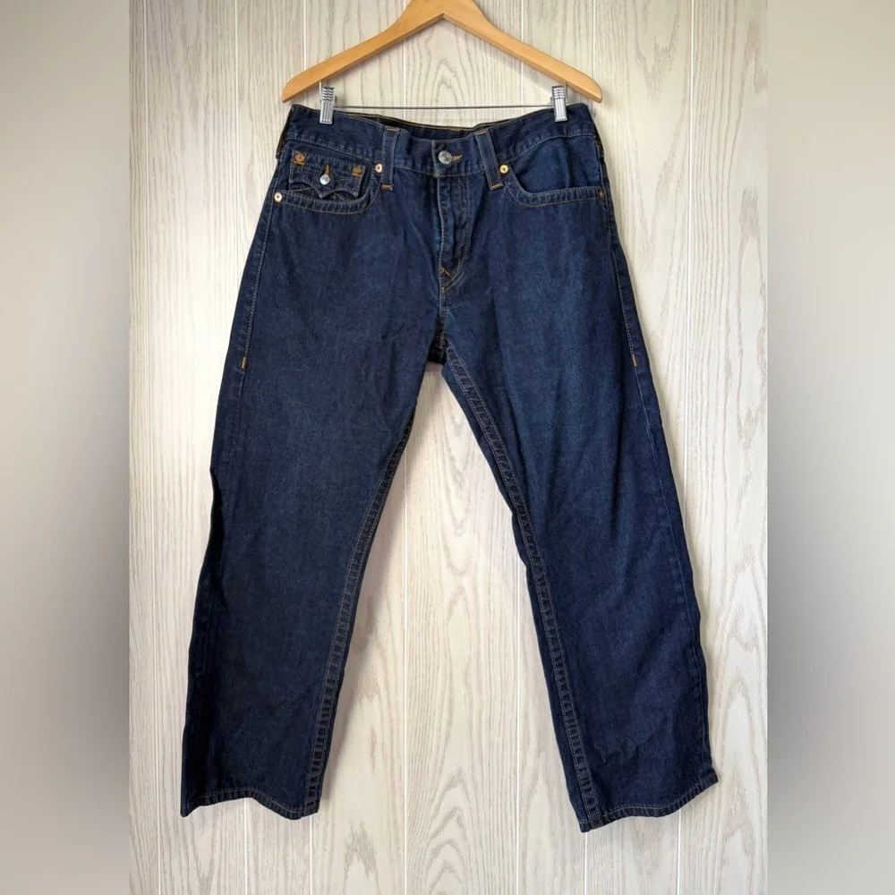 True Religion World Tour Straight Leg Dark Wash Jeans Size 36